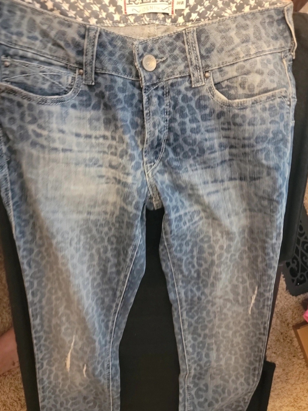 Ariat Light Blue Leopard Print Skinny Jeans